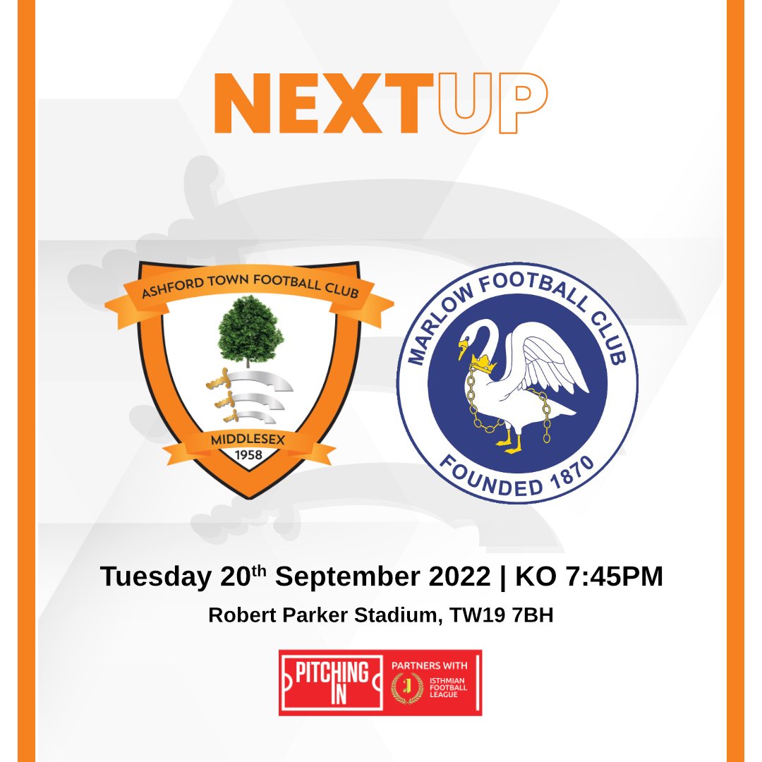 ashfordtownmx's tweet photo. NEXT UP ๐
๐ @MarlowFC
๐ @IsthmianLeague
๐
Tues 20 Sep 2022
๐ KO 7:45PM
๐ RPS, TW19 7BH
๐ซ Adults ยฃ10 / Conc. ยฃ5 / U16 Free
๐ Programme Online
๐ป Clubhouse open from 5PM
https://t.co/niulu5o4b9
#ASHMAR #atmx #IsthmianLeague https://t.co/2OuSbeZb7n