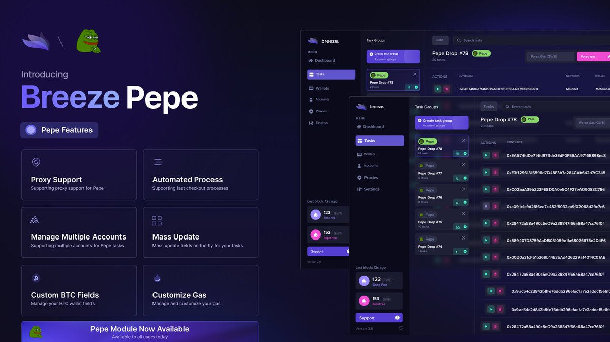 BreezeAIO's tweet photo. Introducing Pepe 🐸

Our users are always first in an emerging market. Flip Rare Pepes with the most powerful tool in the game, Breeze. https://t.co/A8oBo3UWxW