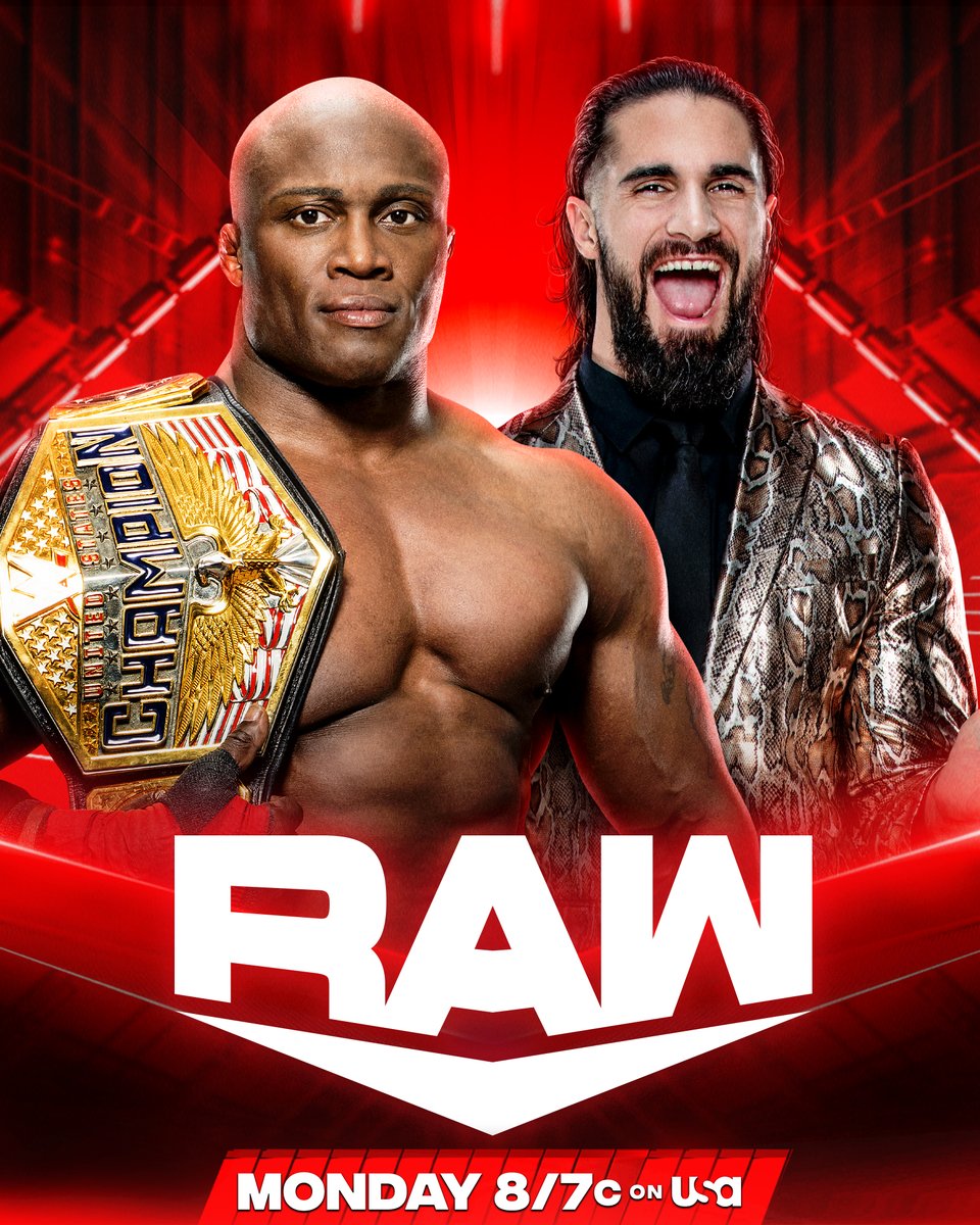 WWE's tweet photo. TOMORROW on #WWERaw:

@WWERollins takes on @fightbobby for the #USTitle. 

Who will be leaving Raw as the United States Champion? 🇺🇸 https://t.co/eiqLCMkT6t