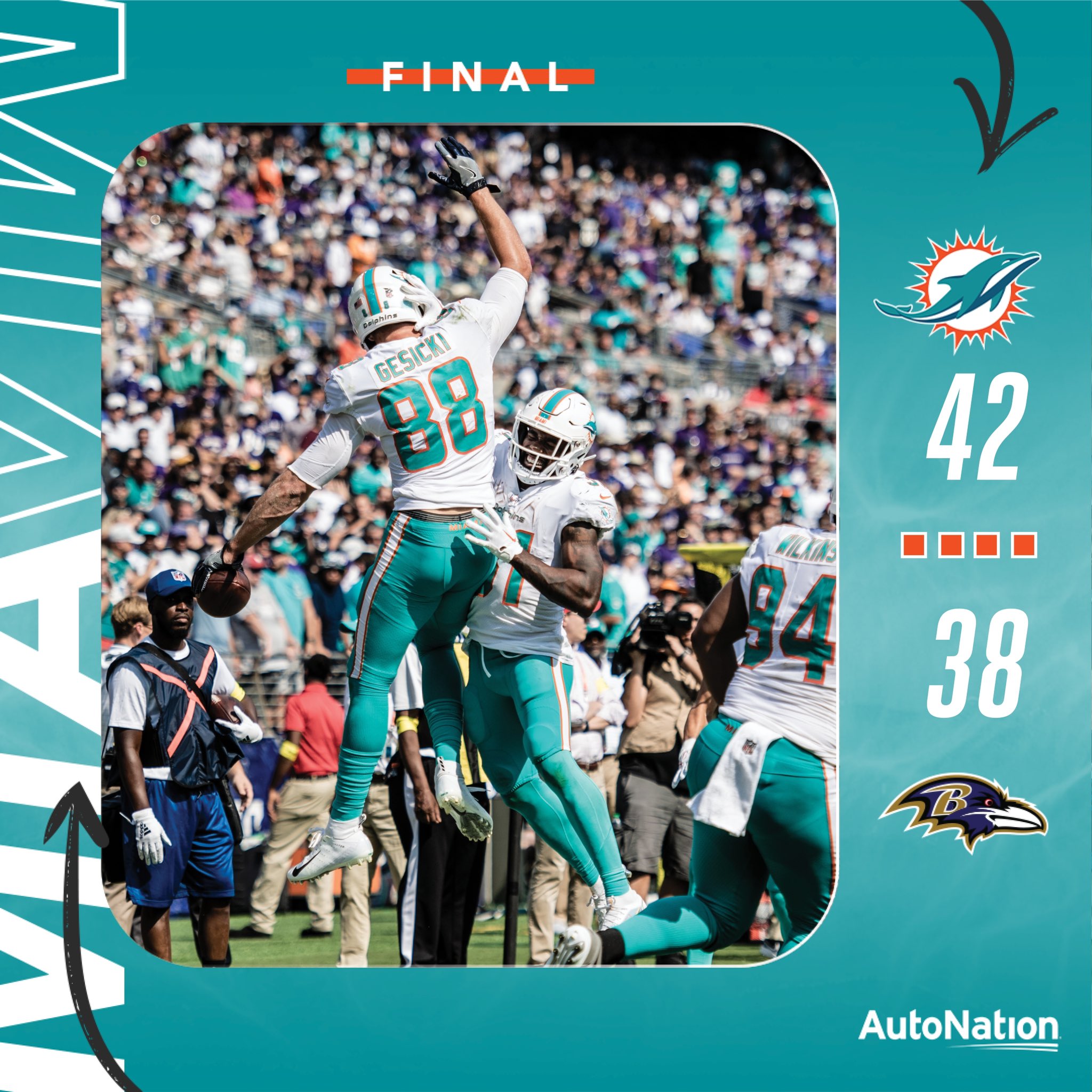 Dolphins deslancham no último quarto, surpreendem os Ravens e cravam  segunda vitória seguida, futebol americano