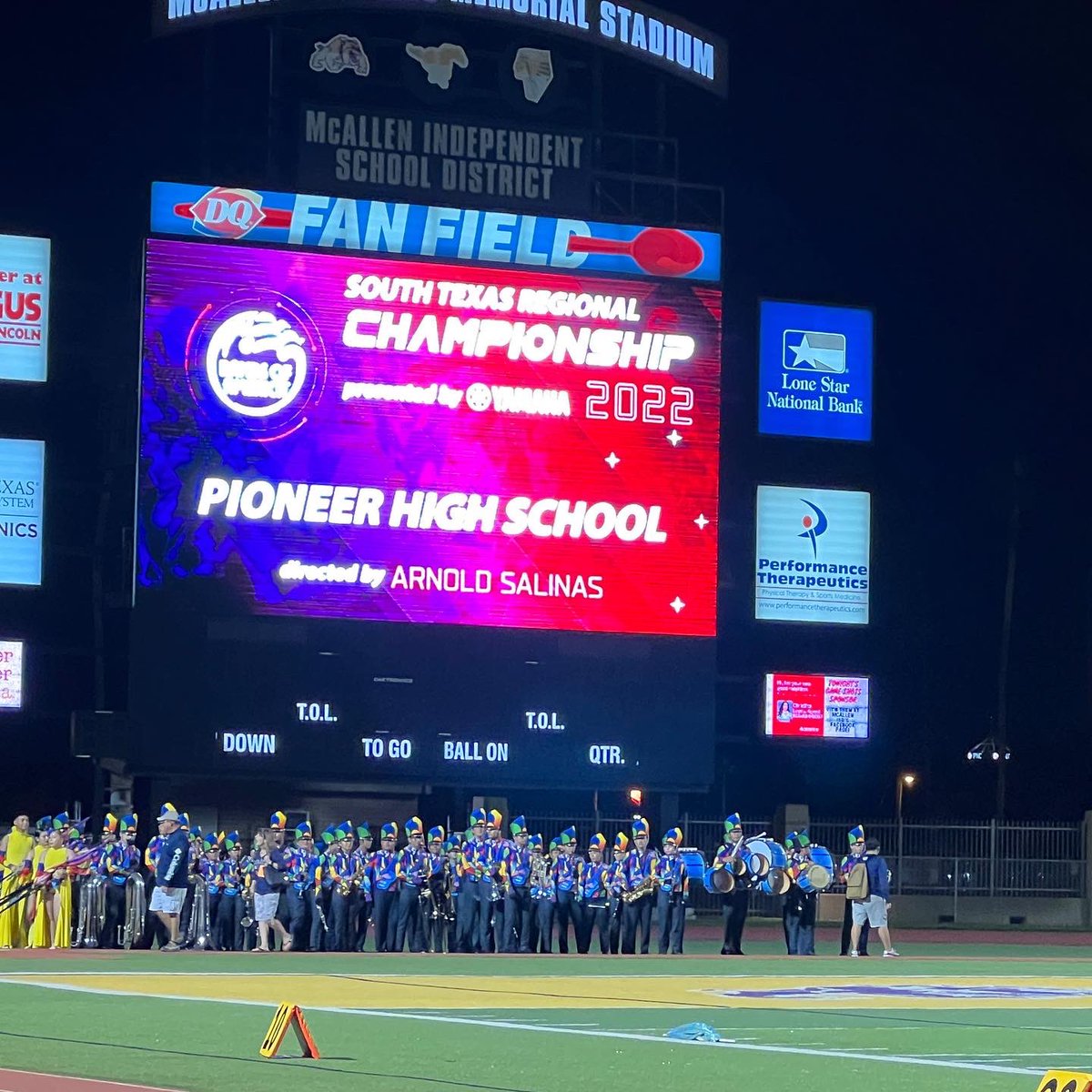 SPHSBand's tweet photo. Congratulations to PDB for being named a Finalist at the @BANDSOFAMERICA South Texas Regional.PDB earned 7th place &amp; was the 3rd highest RGV band of the competition. Way to "Shine Bright"

#PDB
#pioneerpride
#BOA2022
@musicforall 
@HornRank 
@txbands https://t.co/l7bVURCaUz