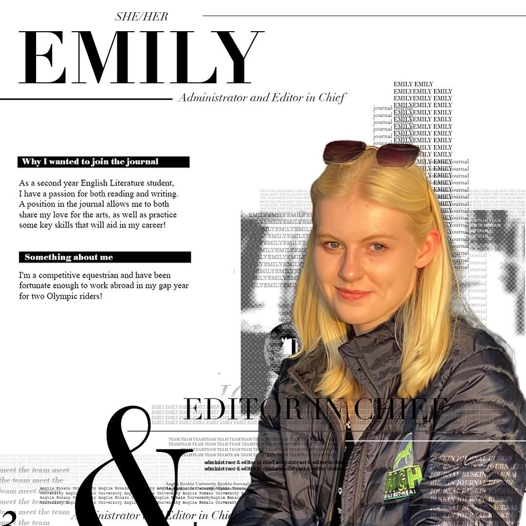 ruskinjournal's tweet photo. Next up we have our Administrator and Editor In Chief - Emily! https://t.co/Bzc2vAOQRL