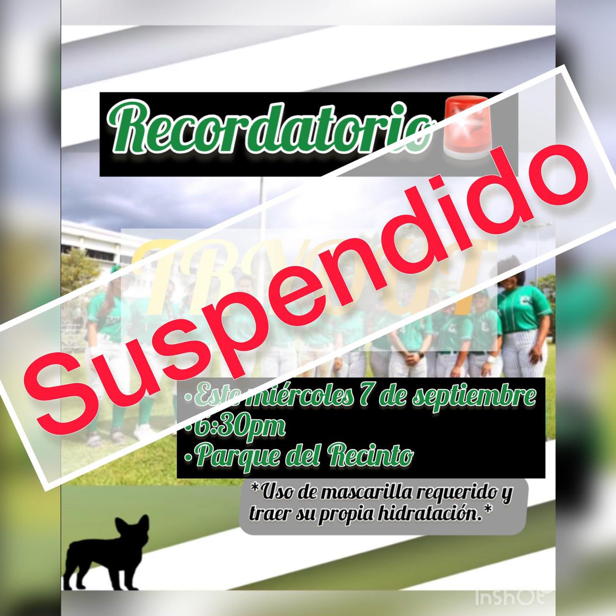 JanesSoftball's tweet photo. AVISO IMPORTANTE ‼️‼️

Por razones que mencionaremos más adelante el TRYOUT INTERNO del SOFTBOL FEMENINO DEL COLEGIO  DE  MAYAGUEZ  para mañana Miercoles 7 de Septiembre de 2022 en el Parque del Colegio...
QUEDA SUSPENDIDO HASTA NUEVO AVISO ‼️‼️ https://t.co/cqa1ddvcQC