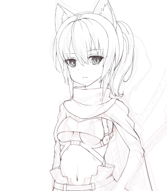 ペン入れ作業中ですの 