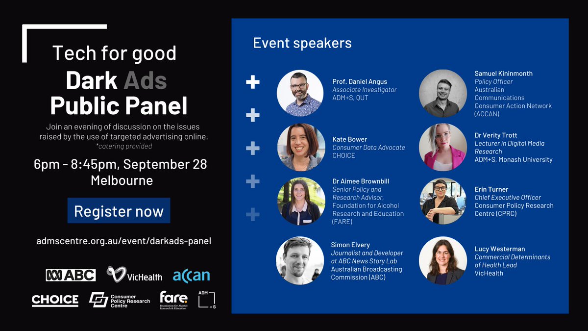 I'm looking forward to being on this panel later this month and especially keen to see all the ideas that come out of the Dark Ads Hackathon: admscentre.org.au/event/dark-ads…