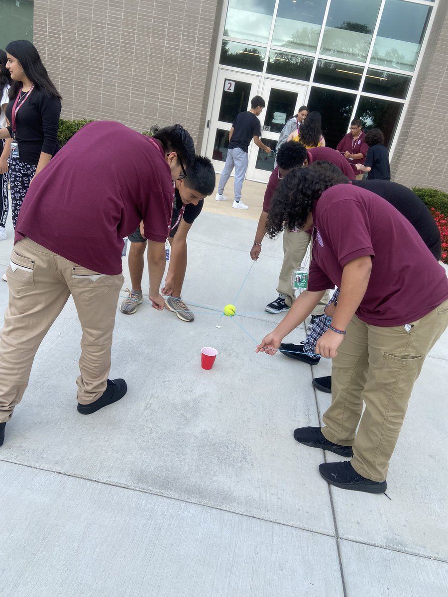 Team building activities aren’t just for the 1st week of school! Got outside today for the tennis-ball-cup challenge. Communication and Re-strategizing were key!