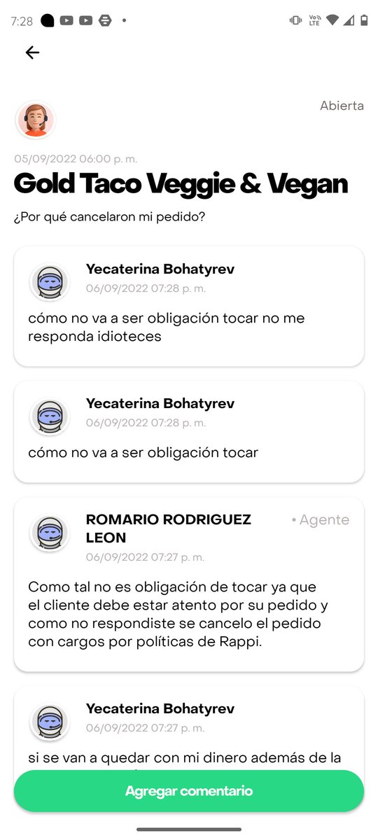 Yekaterina Kiev Oficial (@yekaterinakiev) on Twitter photo <a href="/RappiMexico/">Rappi México</a> están borrando mis tweets de su porquería de servicio al cliente dicen que no es su obligación tocar el timbre <a href="/RappiMexico/">Rappi México</a> están borrando mis tweets de su porquería de servicio al cliente dicen que no es su obligación tocar el timbre