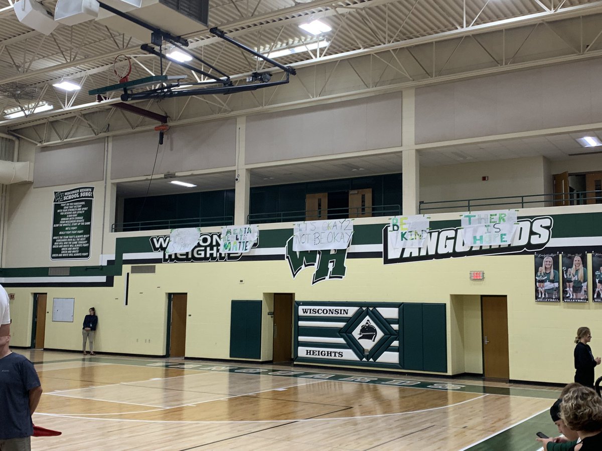 whsd_supt's tweet photo. #VanguardPride volleyball takes game one and is smashing the stigma. #MentalHealthAwareness https://t.co/QLWZJVtvN5