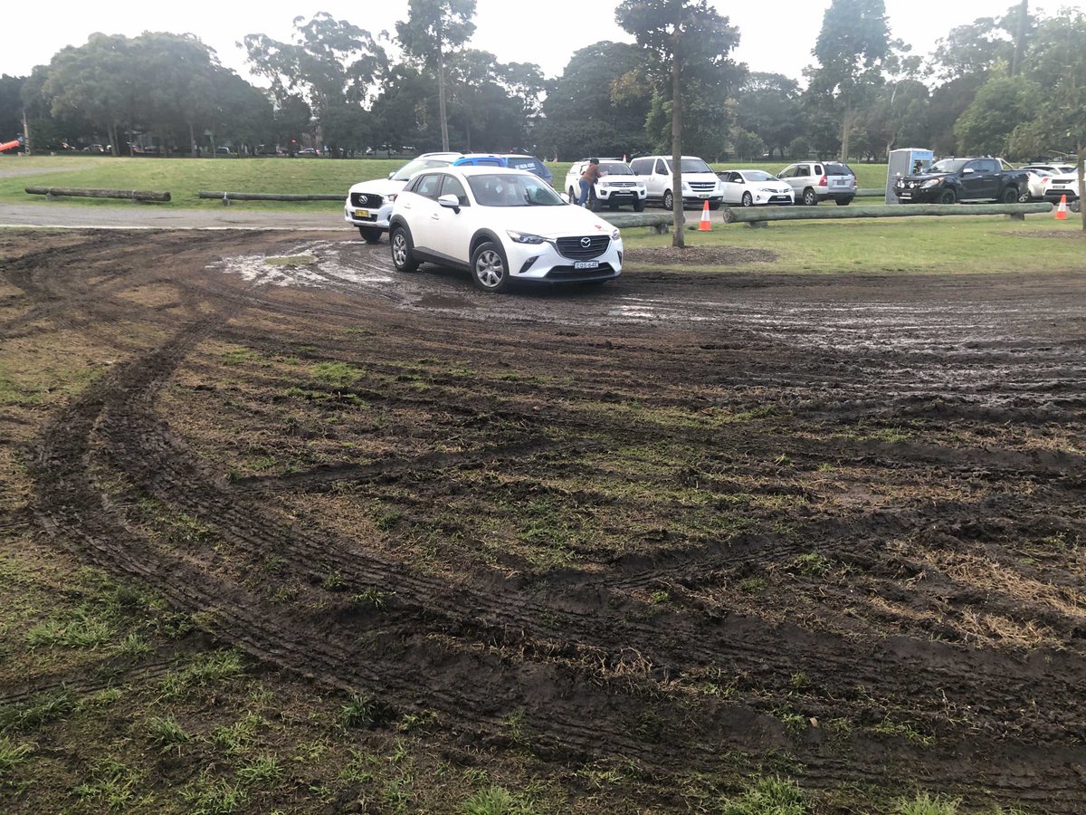 If anyone’s wondering why cars have no place on public parkland, this is how Moore Park looks a few days into opening of new football stadium. Where’s duty of care from Greater Sydney Parklands? Rangers would fine a dog owner for 1000th of that damage ⁦<a href="/CentParklands/">Centennial Parklands</a>⁩