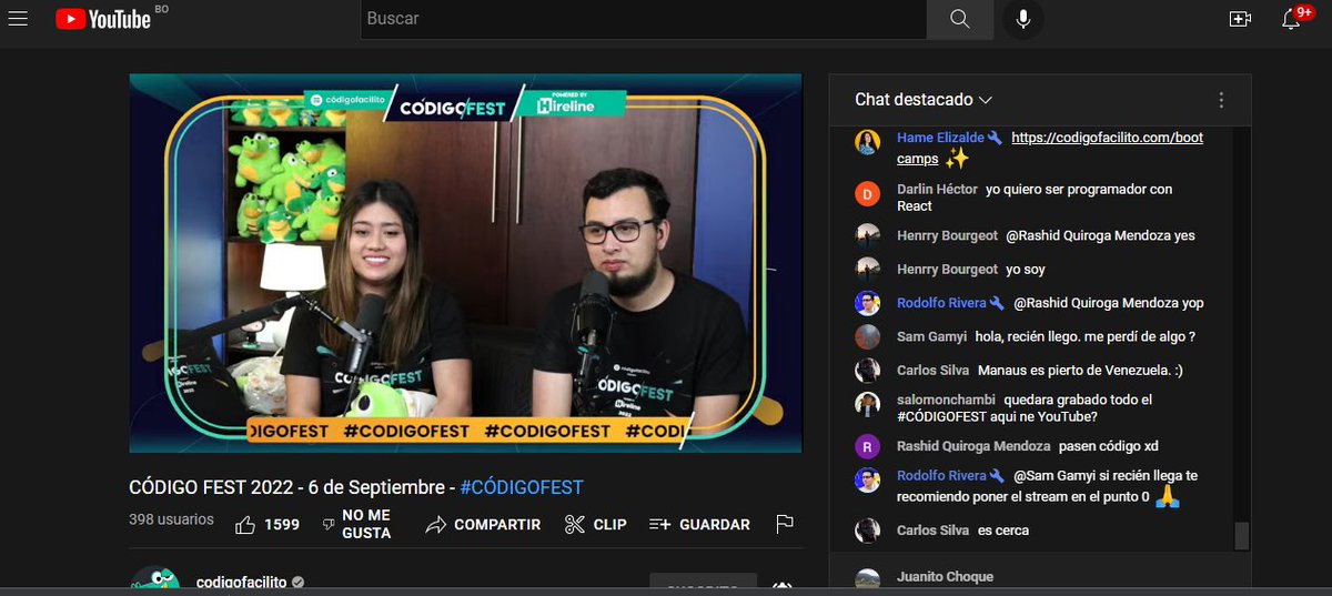 Yo estuve hasta el final de  #CODIGOFEST  muy buenos las charlas, felicidades!!! #CodigoFacilito