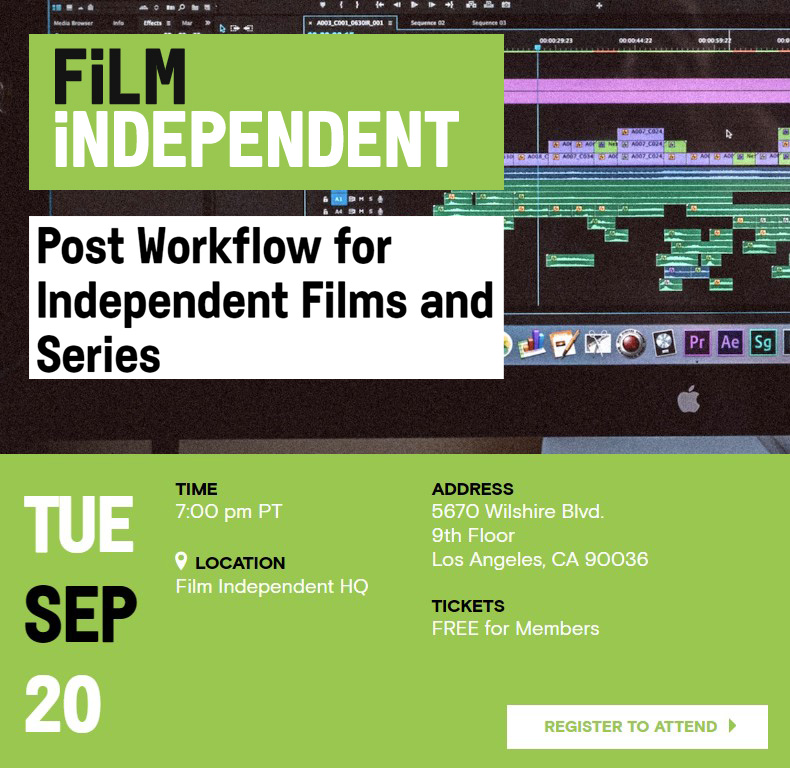 Our very own Bill Macomber will be presenting this workshop at <a href="/filmindependent/">Film Independent</a> on September 20th. Learn how preparing and budgeting realistically early on will save you time, money and headaches in the long term.

Free for members: filmindependent.org/events/post-wo…