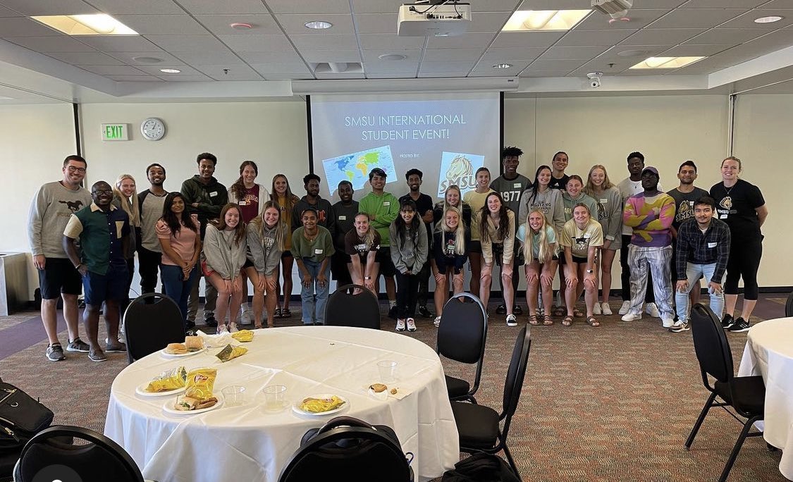 SMSUVolleyball's tweet photo. We had a great time getting to know some of our International students today! Thank you for attending. We will recognize all of our international students at our home match Saturday at 2:00 pm in the PE #LetsRide #PackThePE https://t.co/KZsL7jzdtI