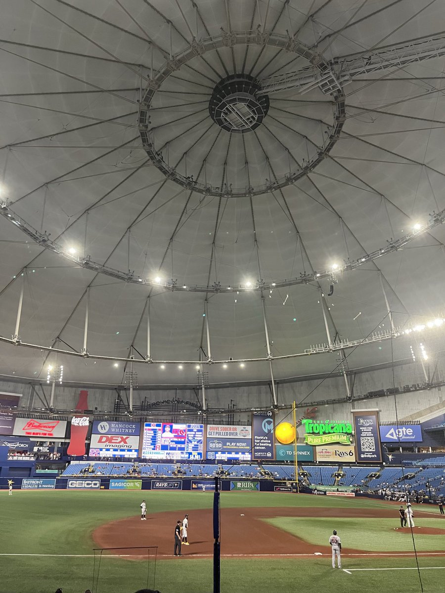 The trop is going to live up to its standards today with some of the lights going out for not even a minute, and then Tommy Pham decides to slap a ball over the centerfield fence harder than his slap on Joc Pedersen.