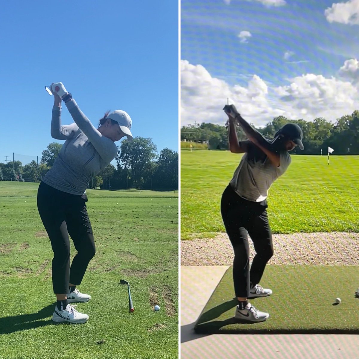 Back w/ <a href="/annieparkAP/">Annie Park</a> working on  “fundamentals” for her. Club alignment at the top got too laid off, and she loses some rotation/extension in the backswing (for her). All this creates a pull miss since she loses the shallowing effect from there &amp; she’s very rotational coming down