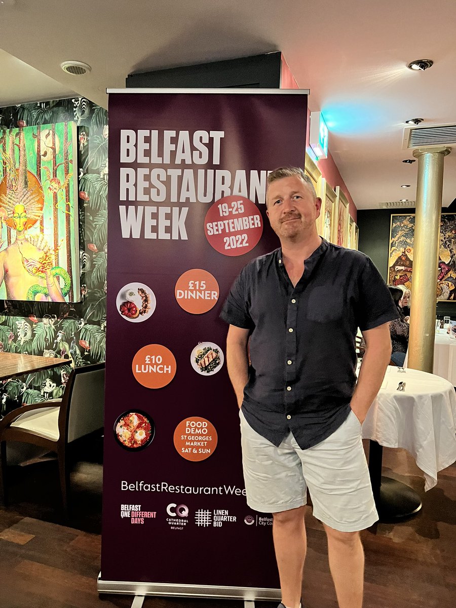 Dishyouwerehere's tweet photo. It’s happening. @BelfastRW22 is BACK! Get out and sample all the restaurants for less - 2 courses at dinner for £15, and x2 course lunches for £10. Park the diet for the week of 19th - 25th September. You’ll not regret it 😉🍴#Belfastrw22 https://t.co/mOMEPvpvLE