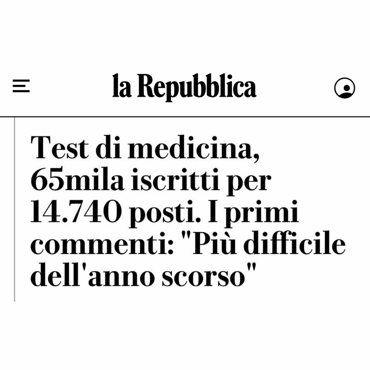 Mancano medici e infermieri, assurdo impedire a migliaia di ragazze e ragazzi la possibilità di cominciare a studiare Medicina.
Via il numero chiuso!