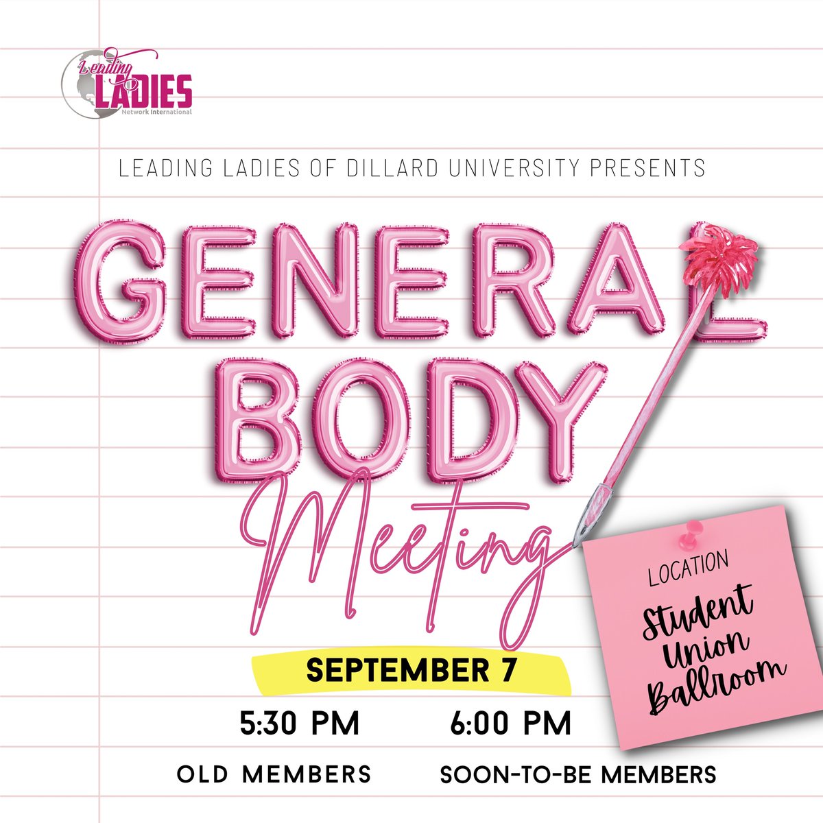 LLofDU's tweet image. We are officially back in season! 😆

JOIN us TOMORROW for our first GENERAL BODY MEETING💕

We will be discussing updates and further courses of actions for the year!

For all interested in becoming future members join us at 6:00pm.

See y’all there!