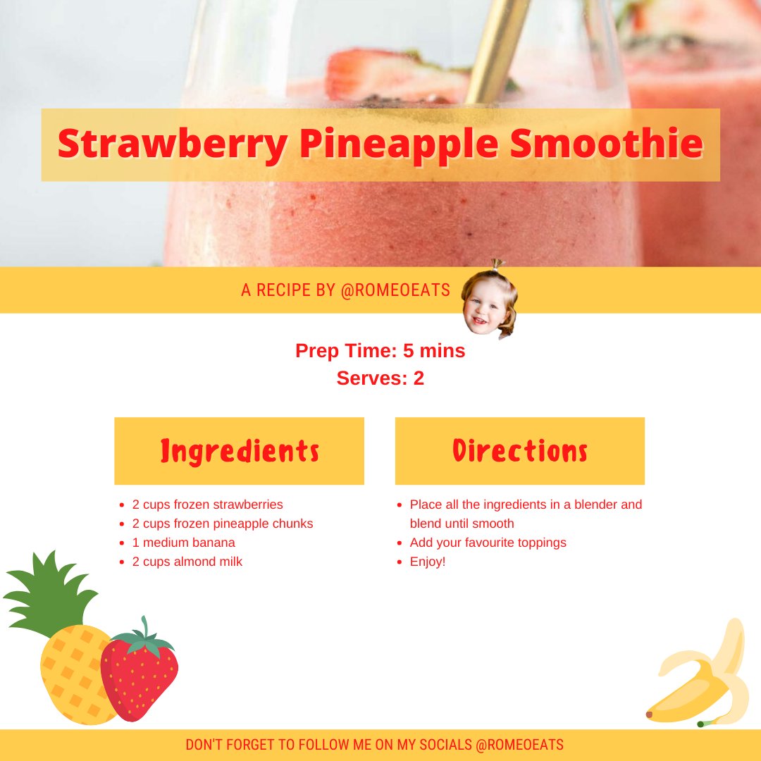 RomeoEats's tweet photo. #MmmMonday I love smoothies for breakfast or an after school snack! πππ What's your favourite kind of smoothie? π https://t.co/57jFc61lpY