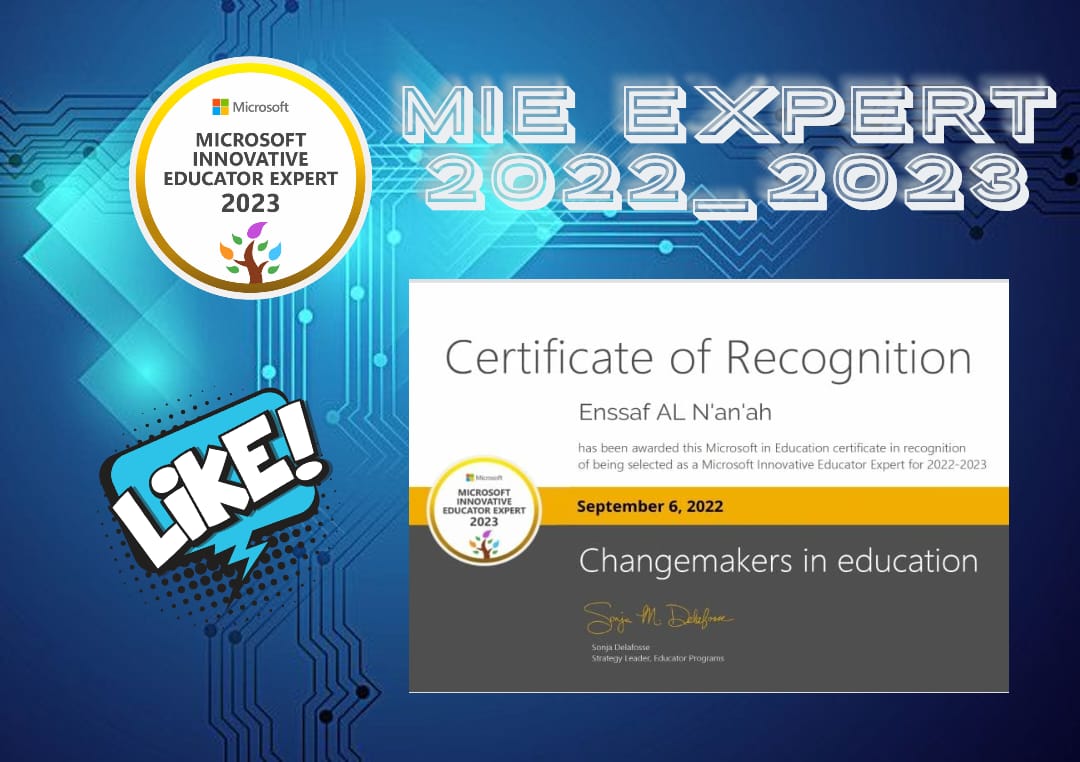 t_alna's tweet photo. Changemakers in education
MIE EXPERT 2022 -2023
#MIEExpert #MicrosoftEdu https://t.co/QjTxX44rBl