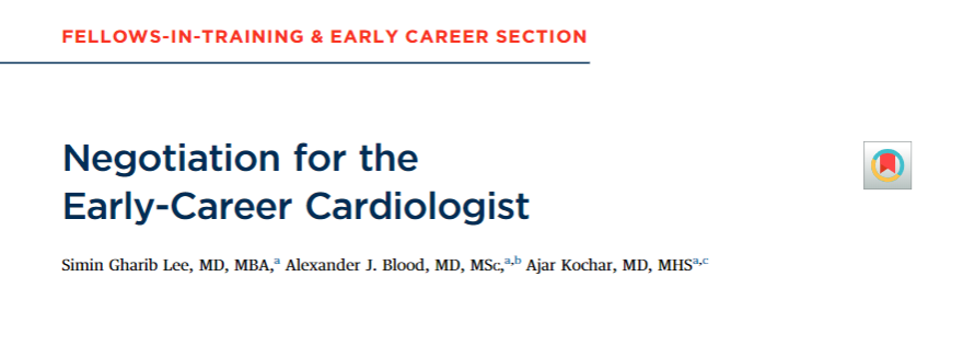 Great piece by @sgleeMD @Ajar_Kochar on 
Negotiation for the Early-Career Cardiologist via @JACCJournals 

jacc.org/doi/10.1016/j.…