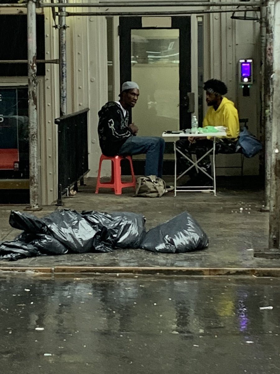 Stuart39906233's tweet photo. Charming open air weed shop on St Marks. Another facet of the sh!thole created by the “daughter of the east village” herself @CMCarlinaRivera along w unlicensed storefront weed shops, Tompkins Sq Pk open air homeless shelter, crappy #openrestaurant sheds, & unused open streets https://t.co/NrQdYKSsS6