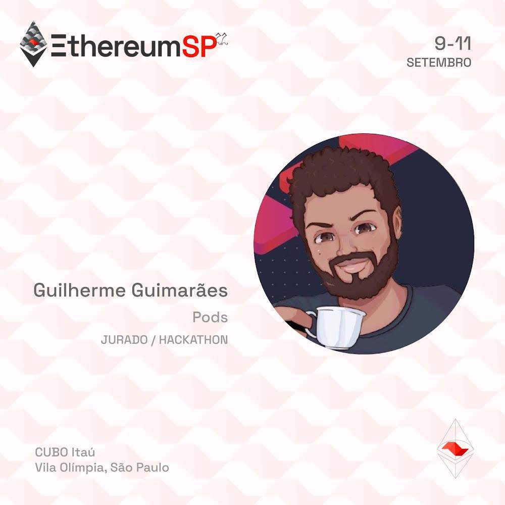 Ethereum_Brasil's tweet image. Falta pouco para #EthereumSP
Seguimos anunciando os jurados do nosso hackathon.

Temos o prazer em apresentar @ggviana! 😁

Desenvolvedor de software com experiência em Fintechs e finanças descentralizadas.

Agradecemos a sua presença!