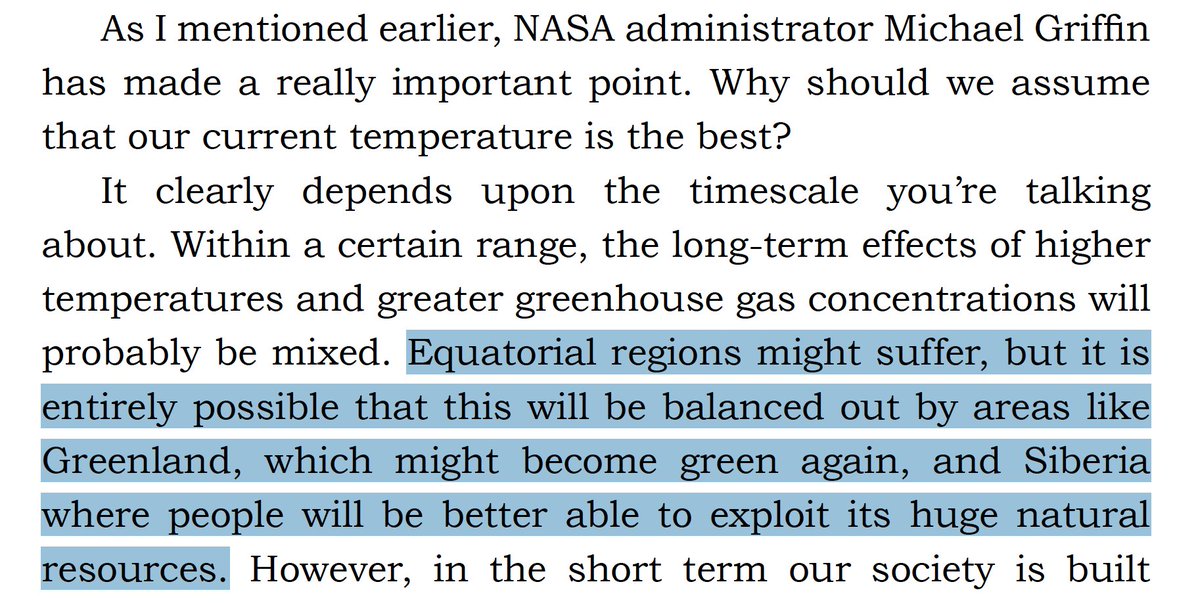 Matthew Sinclair, Liz Truss' new economic advisor, on climate change impacts: "Equatorial regions might suffer, but it is entirely possible that this will be balanced out by areas like Greenland, which might become green again" - 'Let Them Eat Carbon', 2011 <a href="/PeterKGeoghegan/">Peter Geoghegan</a>
