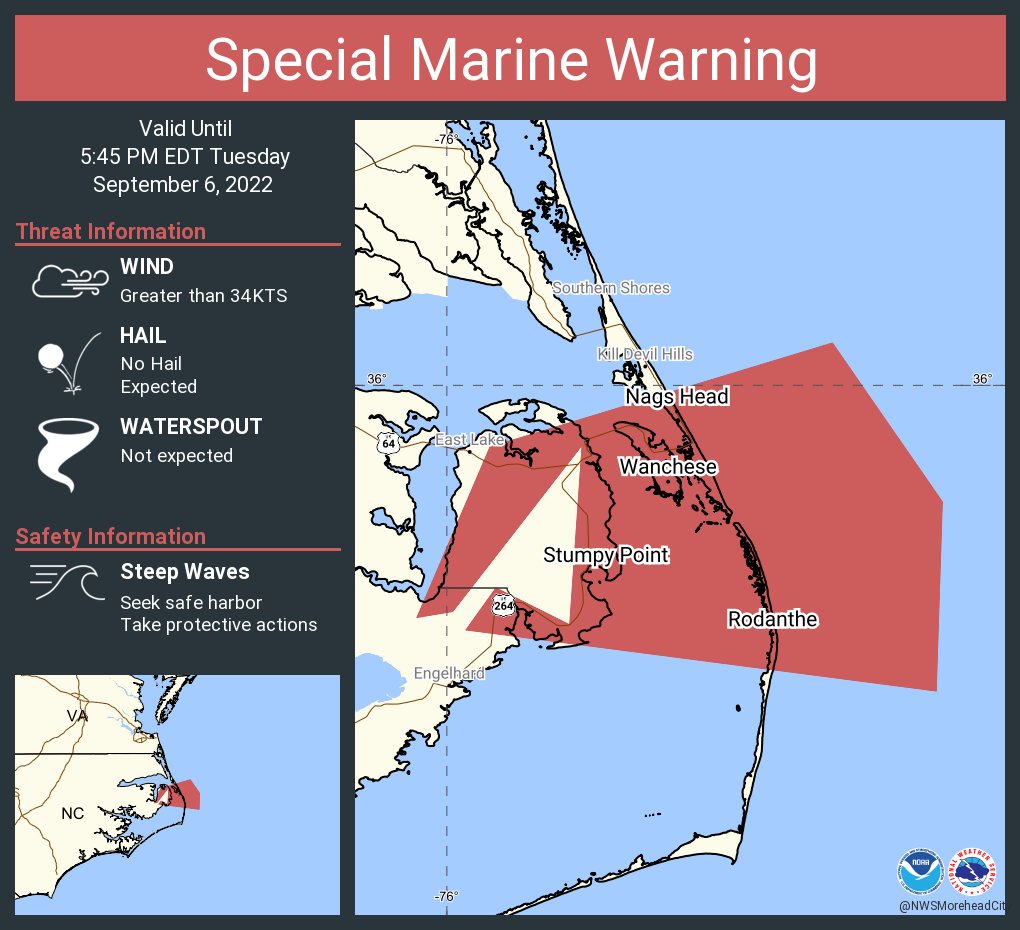 NWS Newport/Morehead on Twitter "Special Marine Warning including the