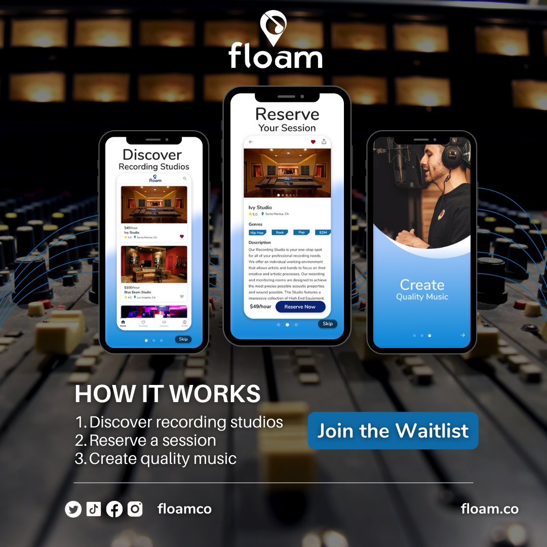 floamco's tweet photo. Meet Floam!
A new way of finding recording studios! 

Floam! For the Love of Artists and Music!

#floam #recording #music #followus #recordingstudios #lovemusic #studiolife #studio #recordingartists #musicproducer #producer #musician #musicstudio #mixing  #songwriter #share https://t.co/Sm4et5U53R