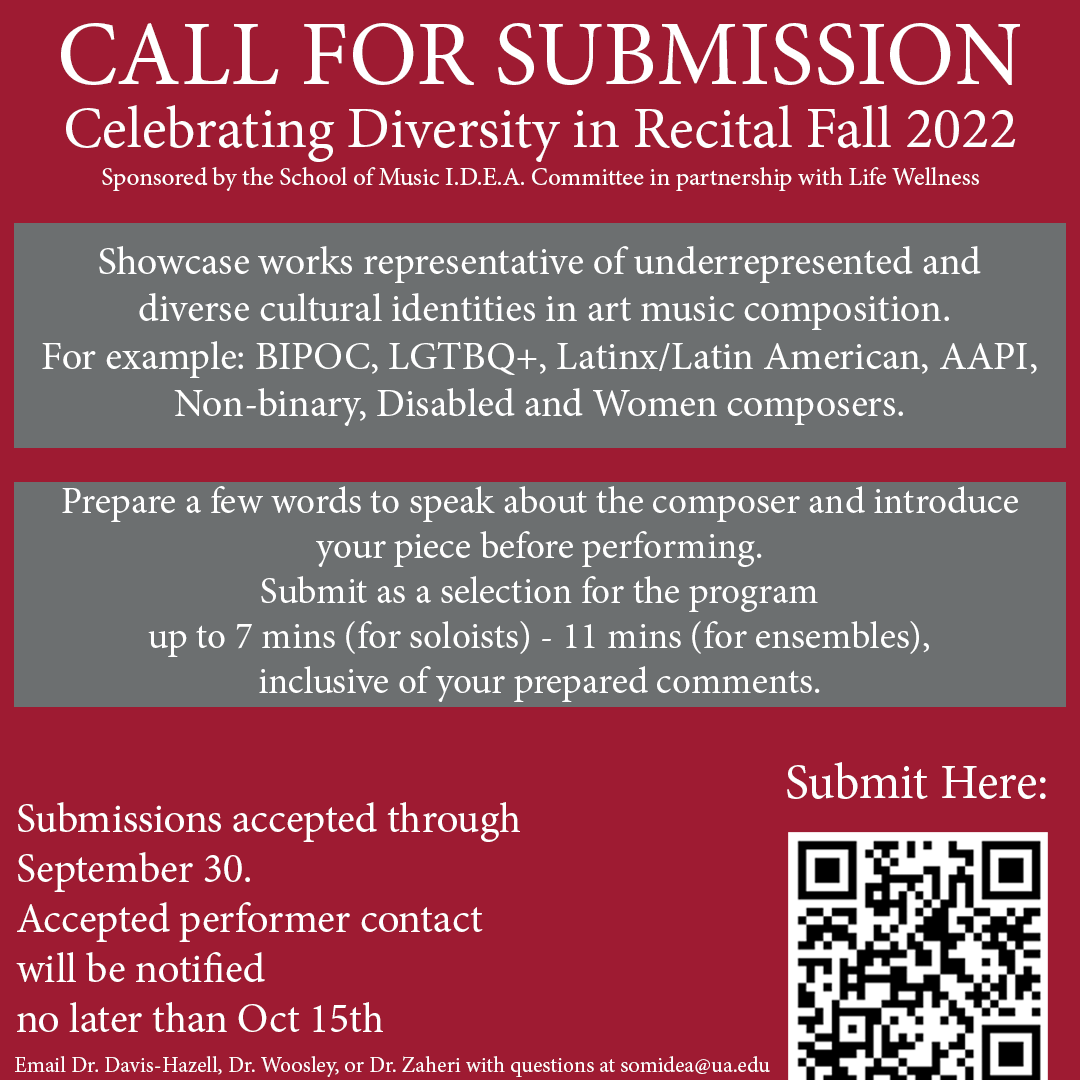 UASchoolofMusic's tweet photo. The dates are set, and now we need YOU. ⁠
Please submit to be a part of this amazing Recital Series! https://t.co/l7nLR2Z5Gq