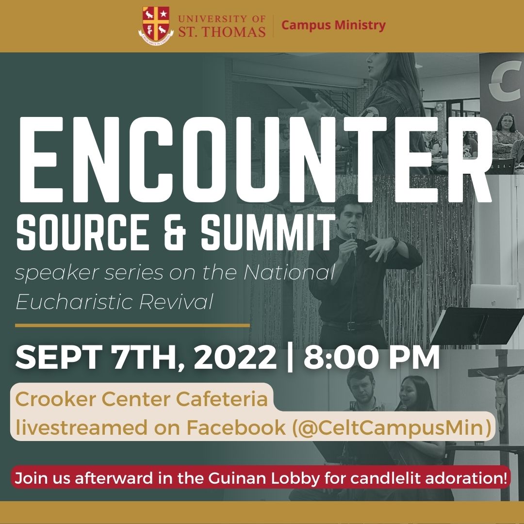 CeltCampusMin's tweet photo. Make sure to join us tomorrow night for our new ENCOUNTER topic: Source &amp; Summit! Our first speaker will be Chris Labadie opening the general topic of the ! Join us after the talk for a holy hour of adoration in the Guinan Hall Lobby! You won't want to miss is it! https://t.co/CwDgrm6vL2
