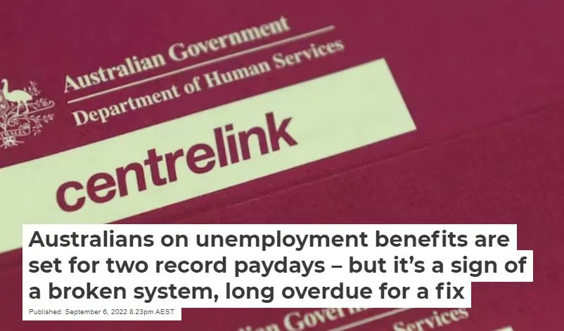 Australians on unemployment benefits are set for two record paydays – but it’s a sign of a broken system, long overdue for a fix: theconversation.com/australians-on… <a href="/ConversationEDU/">The Conversation - Australia + New Zealand</a> <a href="/ANUCrawford/">ANU Crawford School of Public Policy</a> #raisetherate #ausecon #auspol