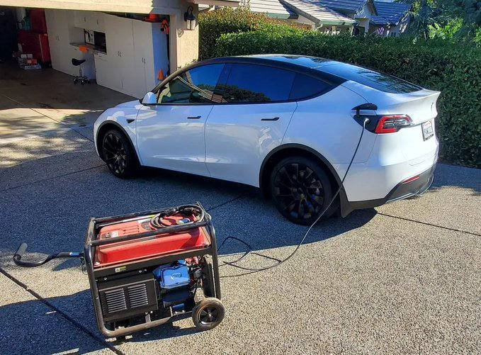 California: You need a gas generator to charge your $120K electric super car because the grid is overloaded 🤡 You gotta love the irony.