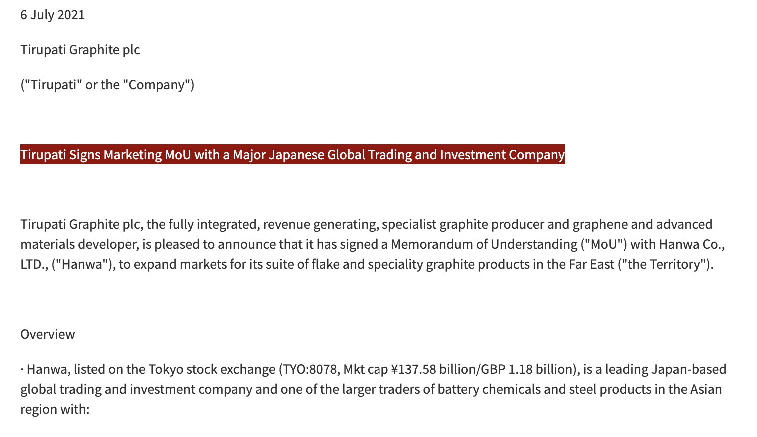 graphite one stock news