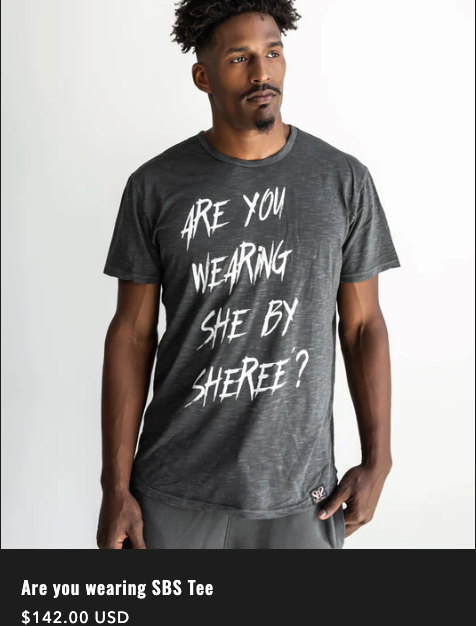 samthamann's tweet photo. Am I wearing She by Sheree? Not for $142 for this T-Shirt! #shebysheree #rhoa #ithinktfnot https://t.co/pSvh5p0ebY