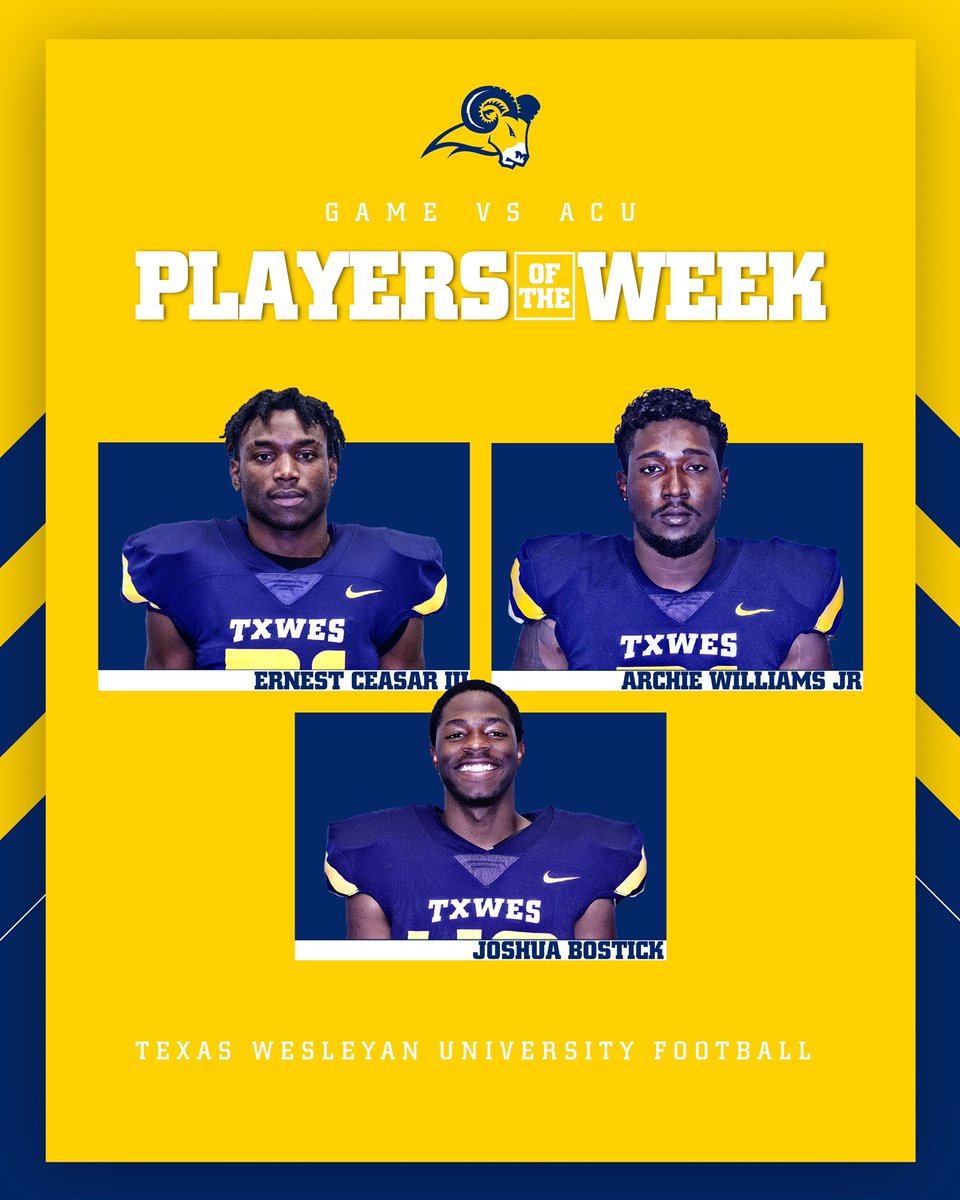 TxWesFootball's tweet photo. Players of the week! #RamsUp https://t.co/OmrbZPsiqg