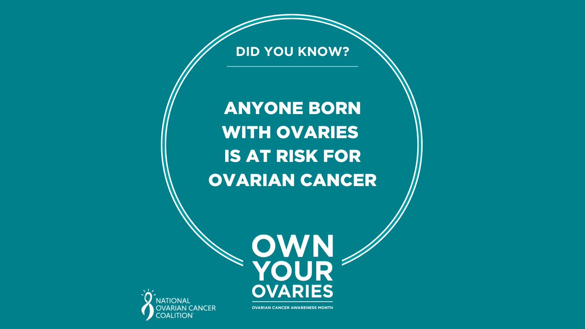 NOCCNational's tweet photo. Did you know that anyone born with ovaries is at risk for #OvarianCancer? Find more information about risk factors at https://t.co/CxbbjByqQL #KnowOvarian https://t.co/7Y6S1LGmYK