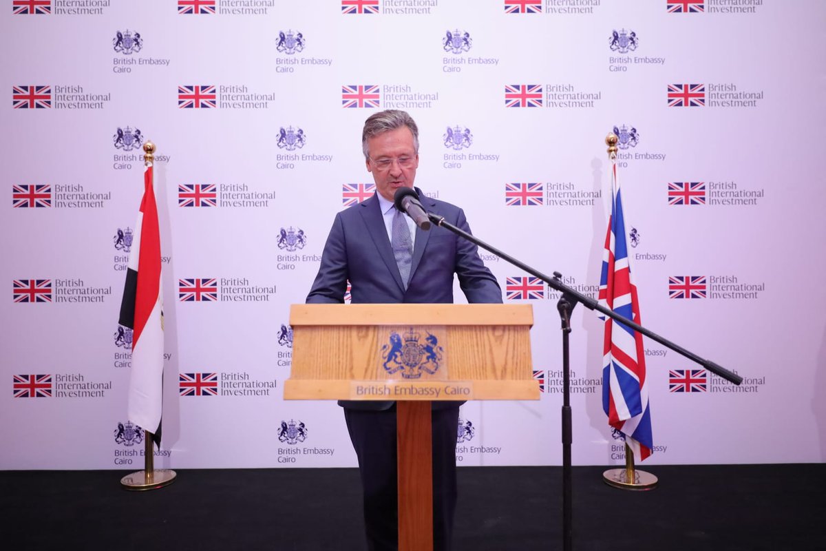 UKinEgypt's tweet photo. We were delighted to host @BritishIntInv today, as they launch their new 5-year strategy in Egypt.

British International Investment have invested almost $800m in #Egypt already, and are planning to invest $100m more in Egyptian start-ups. 🇬🇧 🇪🇬 partnership in action 🤝 https://t.co/N9PcvytFYL