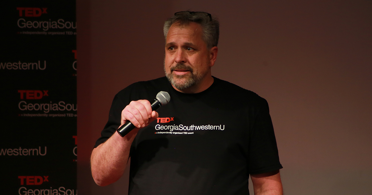 GaSouthwestern's tweet photo. MBA student Jerome Harney of Tustin, Calif.  hasn't let being an online student on the other side of the country stop him from getting involved at GSW. He recently served as a student organizer for @TEDxGSWU.

Read more in our latest Canes Spotlight: https://t.co/ZMkD6ht03D https://t.co/HgpWvVorxu