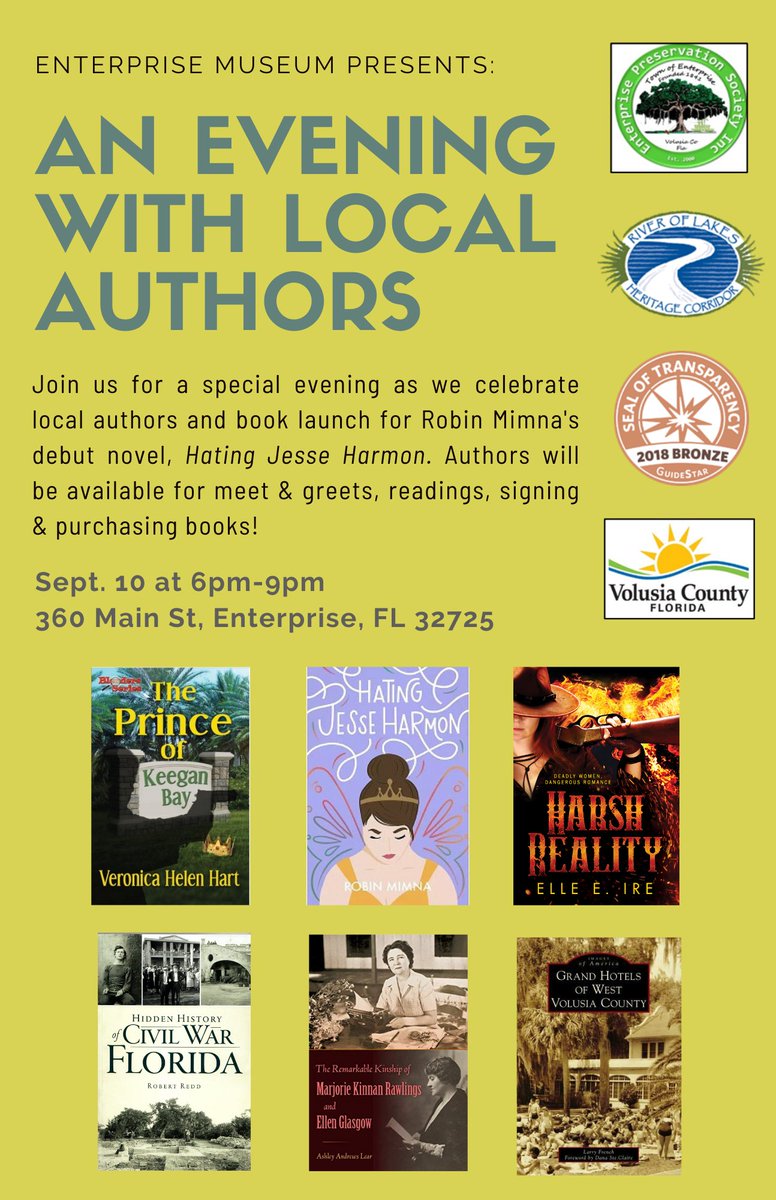 SEVHistory's tweet photo. This Saturday, join me and several other Florida authors at the Enterprise Museum for a fun event and to celebrate the release of a new book from @genxrescue. 

@Immortal_Works @ArcadiaPub https://t.co/uXpqExuqrE