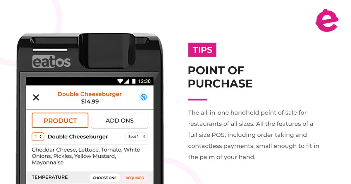 myeatos's tweet photo. Our eatOS Point of Purchase gives customers the option to ingredients, sides and more right from the handheld device.
Book a FREE Demo:https://t.co/rZ63SkHvuz
#PointofPurchase #allinonePOS #eatOSPOSInc #orderOS #CustomerService #restauranttech #restaurantsmadesimple #myeatOS https://t.co/E3ZIe3ap4a
