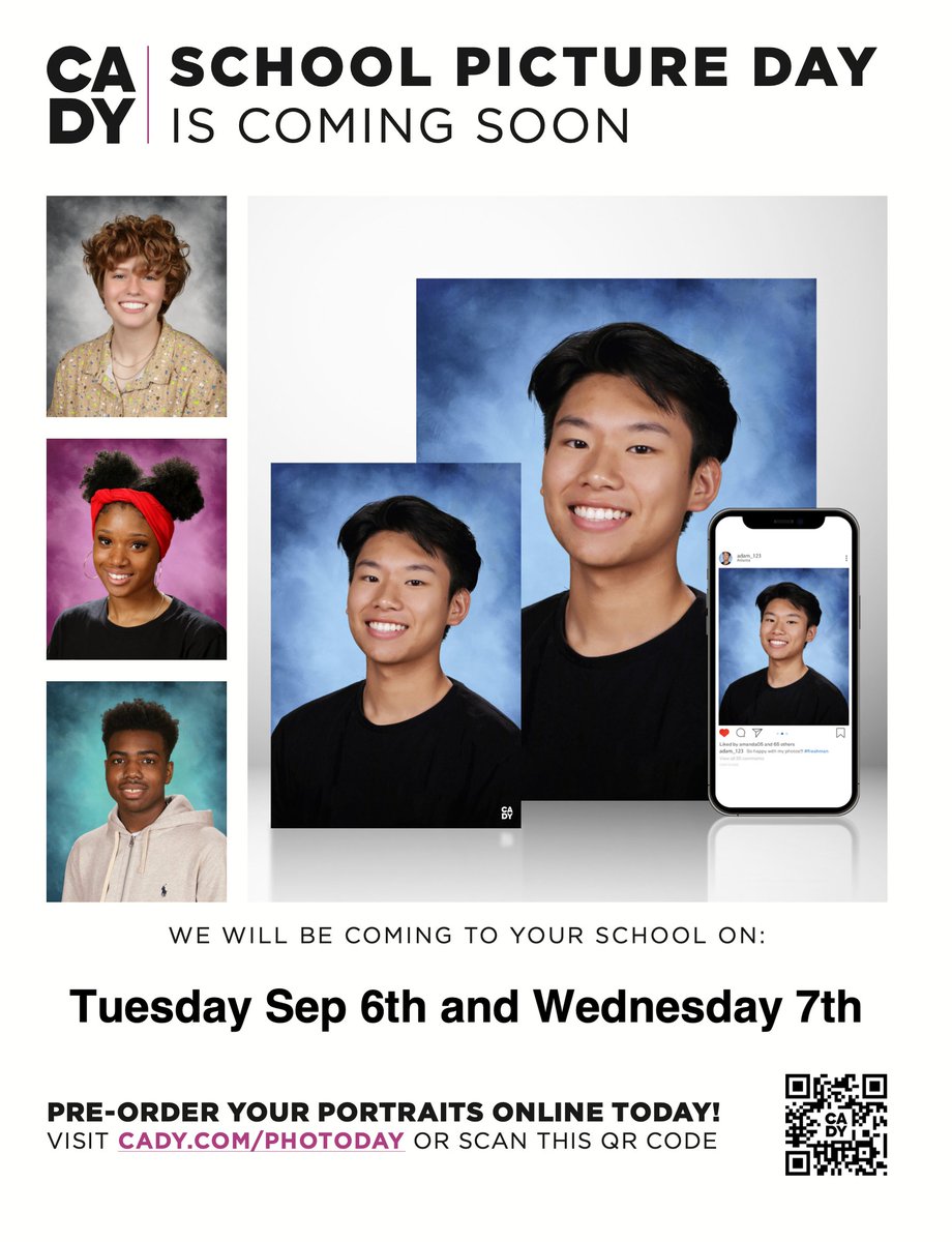ChargerYRBK's tweet photo. If you missed today, the final day of pictures is tomorrow through English classes. Preorder at https://t.co/CkakYoKXtH. ID badges will arrive a few weeks later. @KellerCentralHS https://t.co/rtgDjBux6x