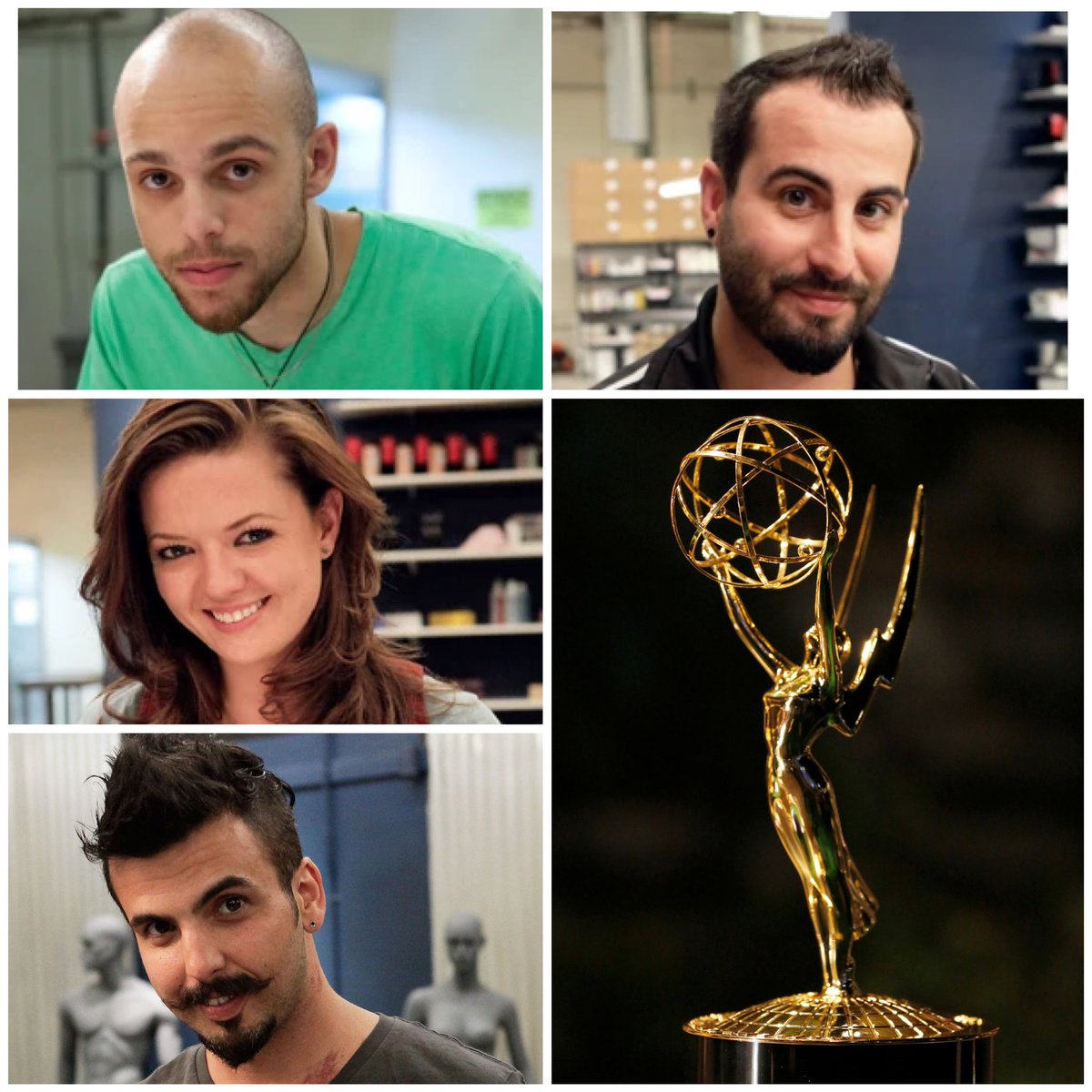 MissionControlM's tweet photo. Congrats to these FOUR amazing #FaceOff alumni who all won #Emmys this past weekend! Marcel, Tara, Nix and Eric, you are awesome! We couldn’t be prouder of all of you. #fx #mua #sfxmua #sfxmakeup #faceofffamily #makeupni https://t.co/c76NShf8d9
