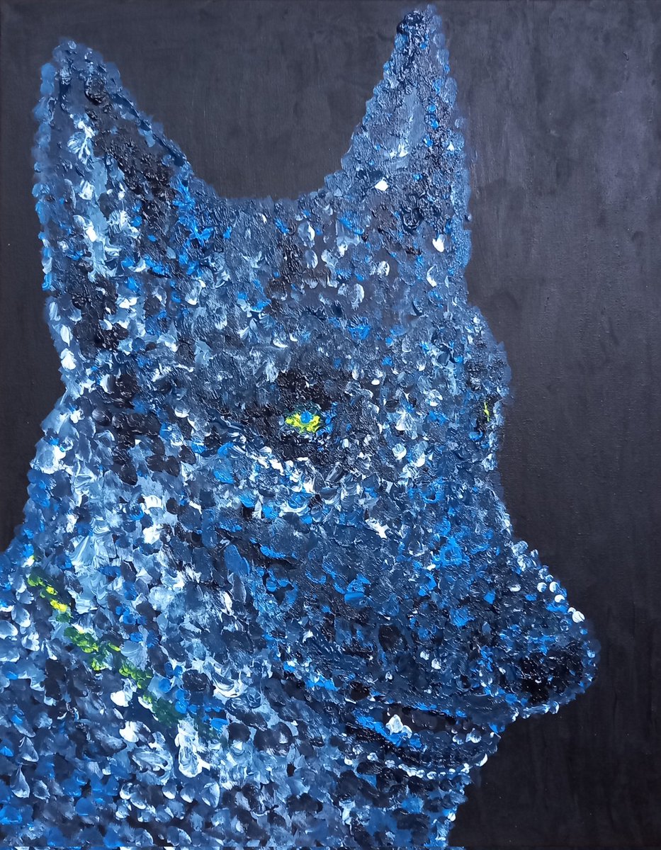 SWyboru's tweet photo. Today I was curious of what would be born from combining my abstract painting technique and animal portrait 😍 #dogs #portraitart #portrait #AbstractHandmade #abstractartist https://t.co/lXAVdpegBF