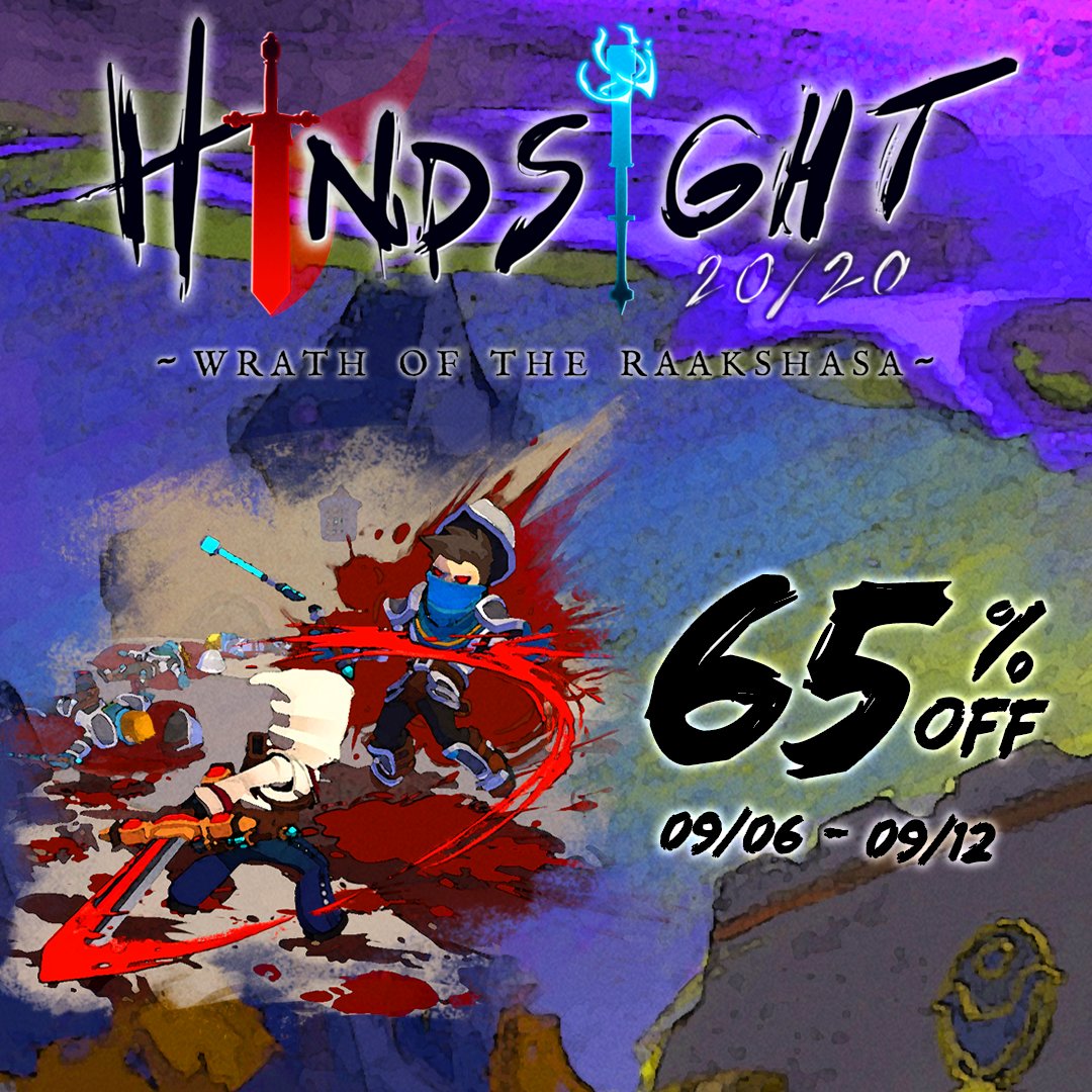 Relive your past. Fix your mistakes.

Get 65% off Hindsight 20/20 - Wrath of the Raakshasa on #XboxOne and #XboxSeriesX until 09/12!

👉 hindsight2020thegame.com

#indiegame #indiedev