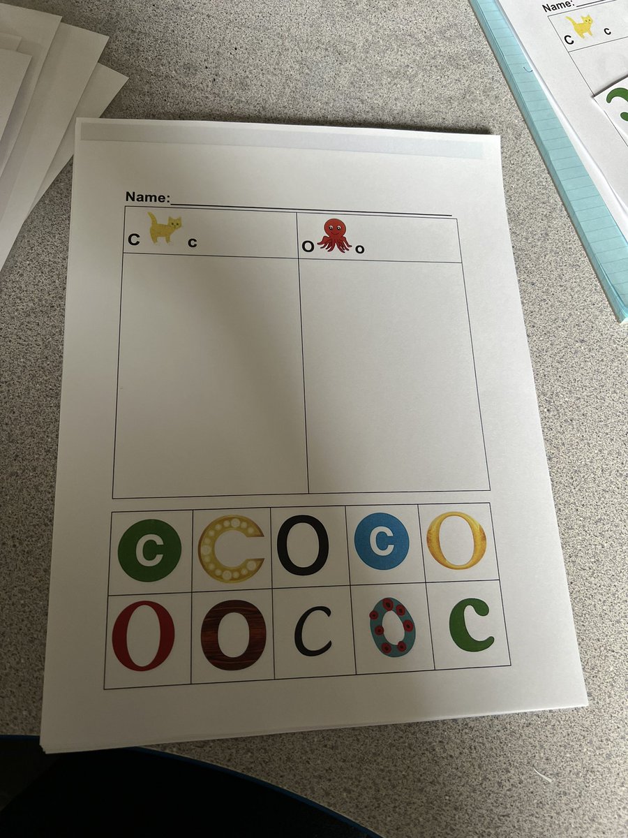 KGibson2022's tweet photo. Just some letter sorting in Kinder today! @9thDistVikings #kindergarten #letteridentification #lettersort https://t.co/7fpjPJHsta