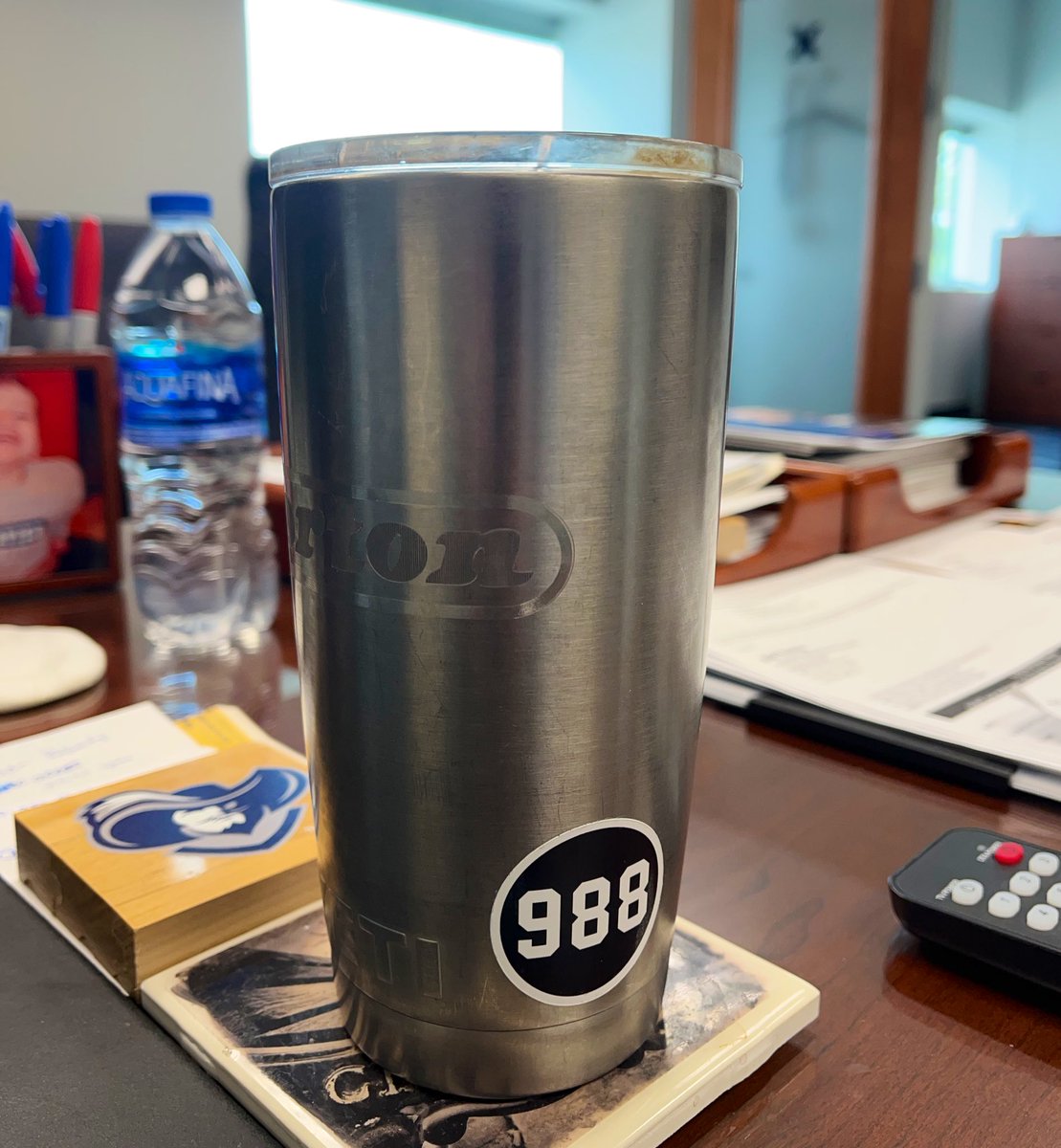 It’s National Suicide Prevention Week, so I added a new sticker to my Yeti. 988 is the National Suicide Hotline. Please call if you or a loved one needs help. #BeTheDifference #KeepShowingUp