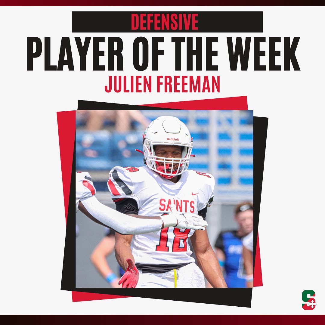 SSSAS_Football's tweet photo. Saints Football Player of the Week Awards. 

#onesaint https://t.co/kBBlJHSj6s