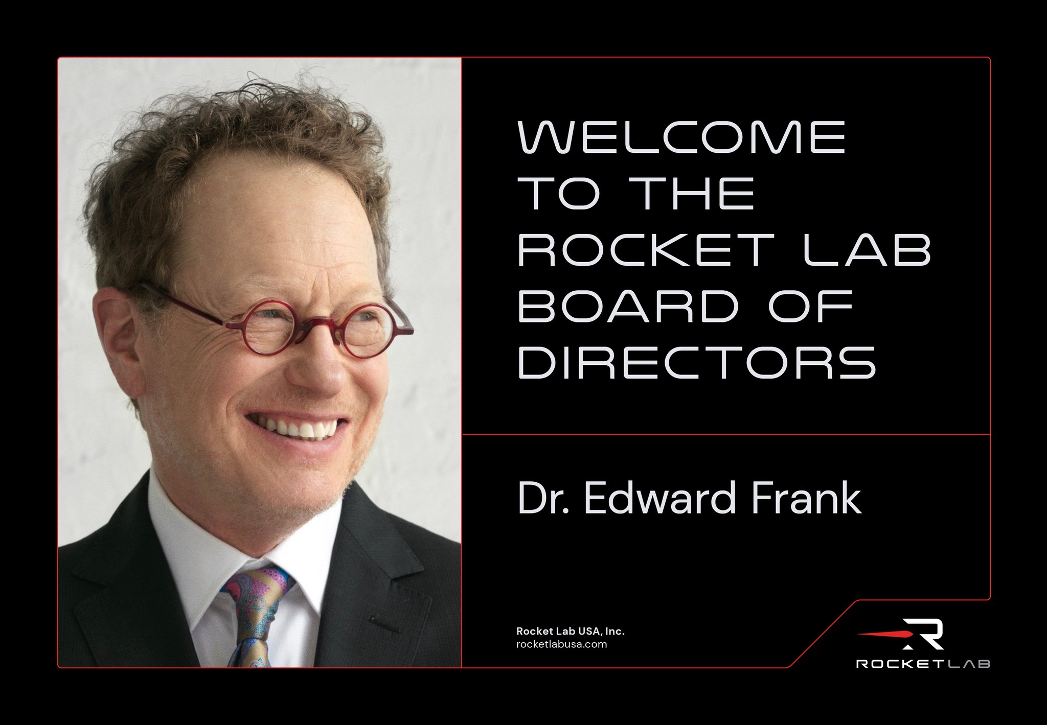 Rocket Lab on Twitter "Today we're Dr. Edward Frank to our