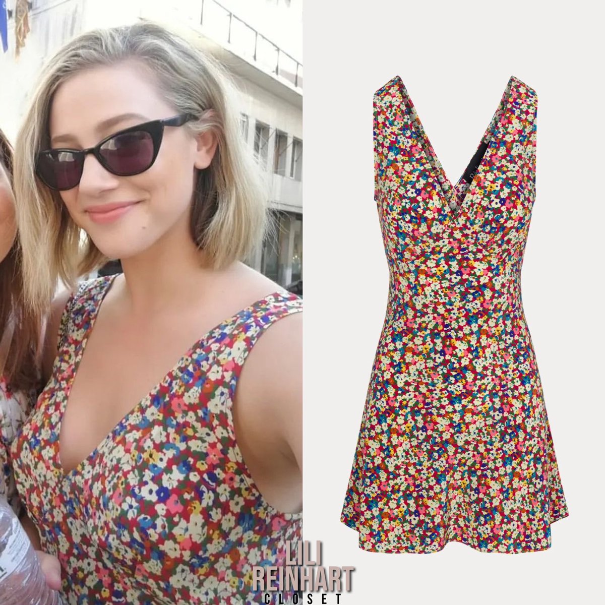 lilircloset's tweet photo. Lili Reinhart wore the #RealisationPar ‘The Isabelli Dress - Heaven’ ($190) while out & about in Venice - September 2022. https://t.co/Eiggzoicrv